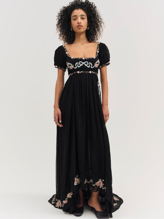 For Love And Lemons Dresses & Skirts - $489 NWT For Love and Lemons “Rosemarie” Maxi Dress in Black Sz Large